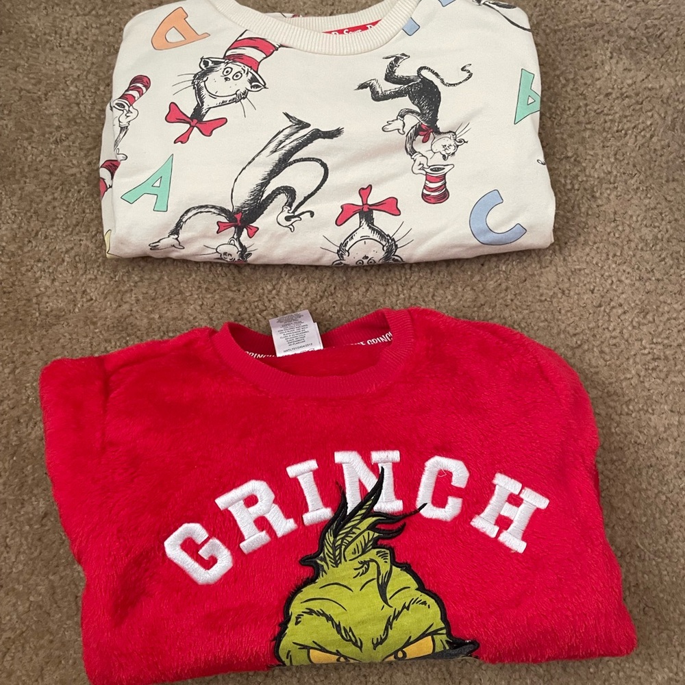 Unisex Grinch & Cat in the Hat Toddler – 2 Piece Top & Pant Sets 4T